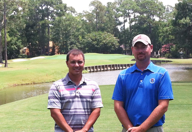 Travis Frey (left), sales representative at Agri-AFC and John Ramsey (right), Superintendent at Gulf Shores Golf Club